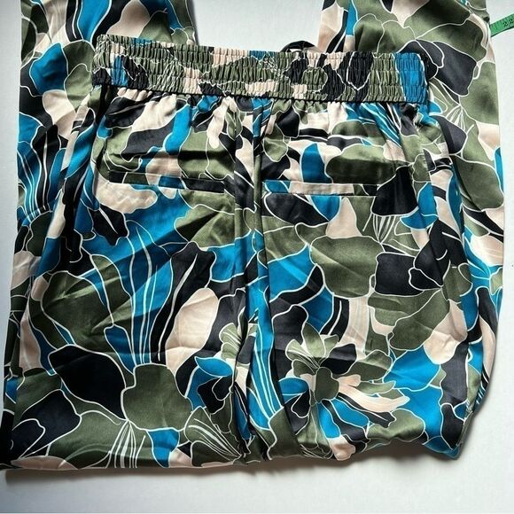 Equipment Suzette Floral Print Drawstring Silk Pants In ECLIPSEMULTI Size 4 NWOT - Picture 4 of 10